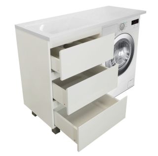 Напольная тумба под раковину Эстет Dallas Luxe ФР-00002309 Л/П 100см три ящика белый