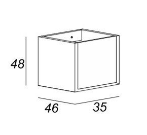 Шкафчик под раковину Cezares 35x48 Grafite Bellagio 54863