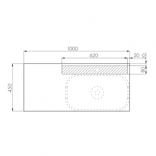 Столешница и панель Акватон Мишель 100см  ВЛДСП дуб эндгрейн 1A253103MIX40