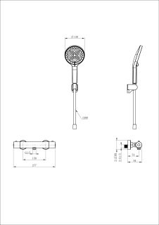 Смеситель для душа Wonzon & Woghand INN 3 WW-B2065-A-BG с термостатом брашированное золото