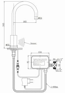 Сенсорный смеситель для кухни Raiber RSF88198 хром