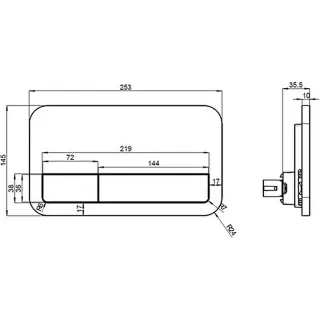 Клавиша смыва Villeroy Boch ViConnect 00281566 чёрный матовый