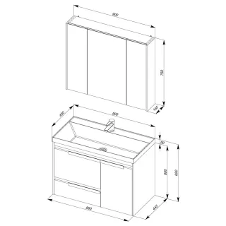 Тумба под раковину Aquanet Тиволи 180059 90 см бордо