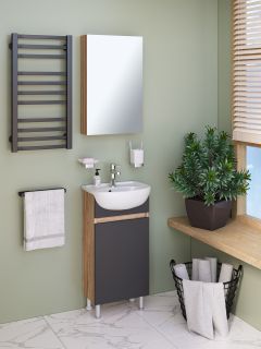 Тумба под раковину Runo графит (под умывальник Манго 40 ) Лада 40 (00-00001195)