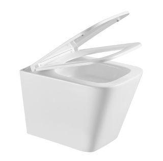 Подвесной унитаз Lemark Florex 9614001 безободковый с сиденьем микролифт белый глянец