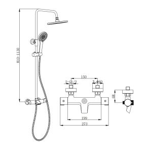 Душевая стойка Boch Mann Oglio TS BM9648 с термостатом хром