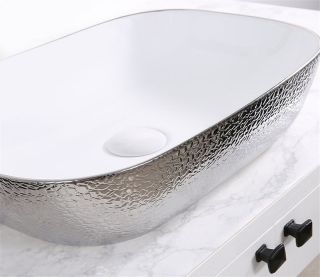 Раковина CeramaLux  D1333H021 черно-серая 50 см