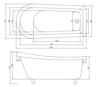 Акриловая ванна Cerutti SPA Classic 150 CT9667 на львиных лапах золото