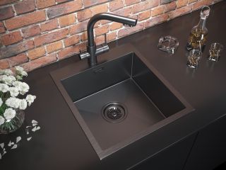 Мойка кухонная Paulmark Neckar PM804551-GM воронёная сталь