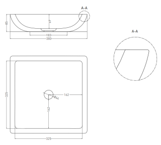 Накладная раковина Salini Callista 04 S-Stone 1101208SMRF 38см RAL полностью