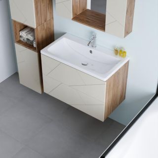 Тумба под раковину Бриклаер Кристалл 4627125416941 80 см латте