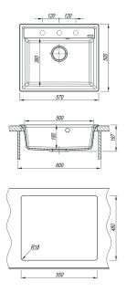 Кухонная мойка Lemark Hanka 570 9910014 бежевый