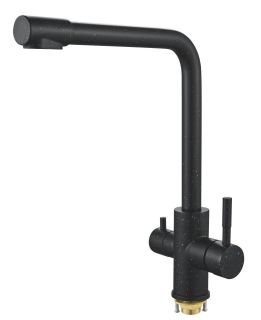 Смеситель для кухни Shevanik S868H с подключением фильтра чёрный