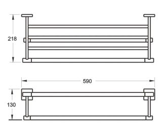 Полка для полотенец Rose RG3008H 59см чёрный