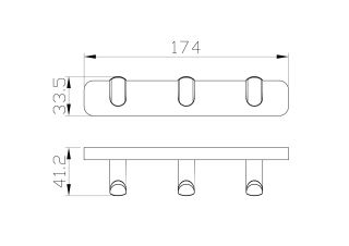 Вешалка с тремя крючками для ванной Wonzon & Woghand WW-9335 тёмный графит
