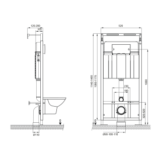 Система инсталляции для подвесного унитаза Sava Slim Superior