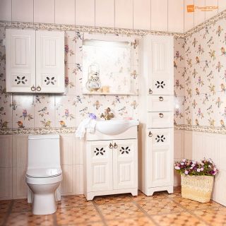 Зеркало с подсветкой Бриклаер Кантри 4627125413605 65 см бежевый дуб прованс