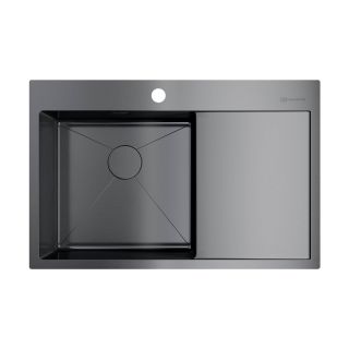 Мойка кухонная Omoikiri Akisame 78-GM-L нерж.сталь/вороненая сталь