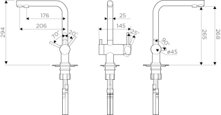 Смеситель для кухни Omoikiri Nagano-BN