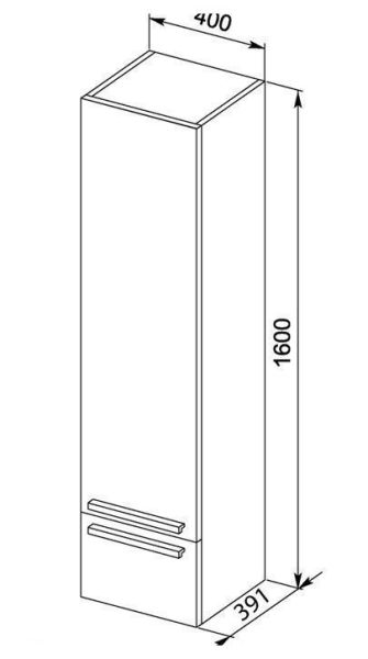 Шкаф-пенал для ванной Aquanet Нота 40 белый