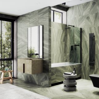 Шторка на ванну MaybahGlass MGV-782-6 70см чёрный