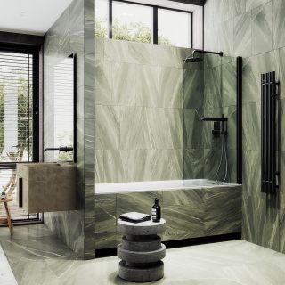 Шторка на ванну MaybahGlass MGV-782-6 70см чёрный