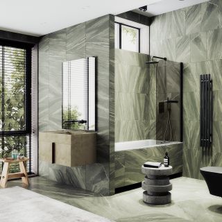 Шторка на ванну MaybahGlass MGV-777-6 60см чёрный