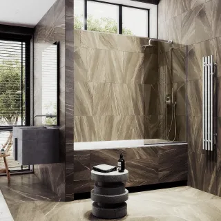 Шторка на ванну MaybahGlass MGV-70-5у 80см хром матовый