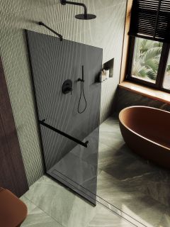 Душевая перегородка MaybahGlass MGD-729-6у 79см чёрный