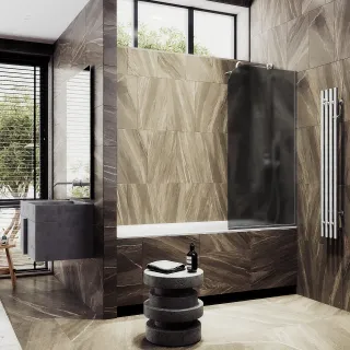 Шторка на ванну MaybahGlass MGV-145-5у 64см хром матовый