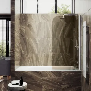Шторка на ванну MaybahGlass MGV-611-5 60см хром матовый