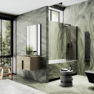 Шторка на ванну MaybahGlass MGV-611-6 60см чёрный