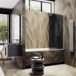 Шторка на ванну MaybahGlass MGV-609-5 50см хром матовый