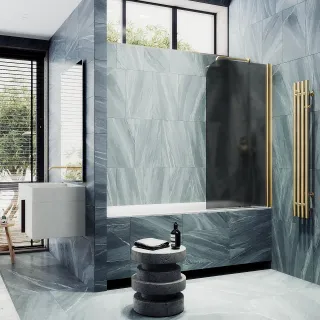 Шторка на ванну MaybahGlass MGV-624-3 80см золото