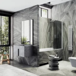 Шторка на ванну MaybahGlass MGV-604-1 40см белый