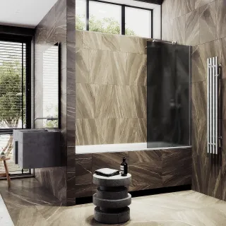 Шторка на ванну MaybahGlass MGV-86-5ш 60см хром матовый