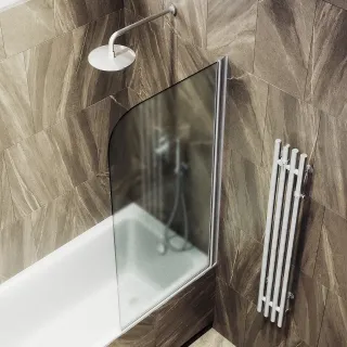 Шторка на ванну MaybahGlass MGV-621-5 80см хром матовый