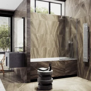 Шторка на ванну MaybahGlass MGV-143-5у 64см хром матовый