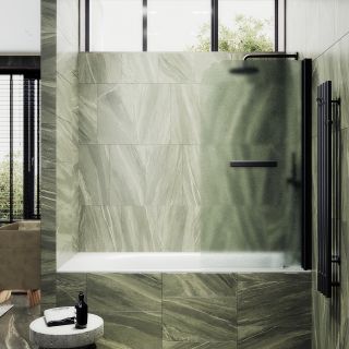 Шторка на ванну MaybahGlass MGV-793-6 80см чёрный