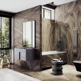 Шторка на ванну MaybahGlass MGV-655-4 70см хром глянцевый