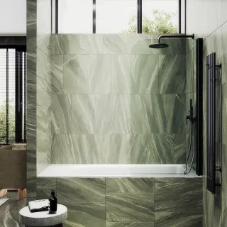 Шторка на ванну MaybahGlass MGV-597-6 50см чёрный