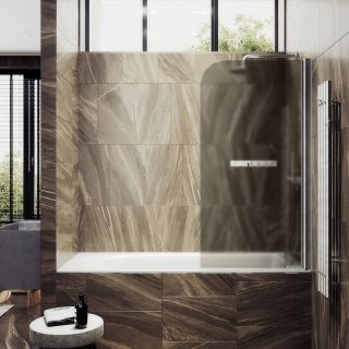Шторка на ванну MaybahGlass MGV-766-5 40см хром матовый