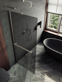 Душевая перегородка MaybahGlass MGD-729-5ш 79см хром матовый