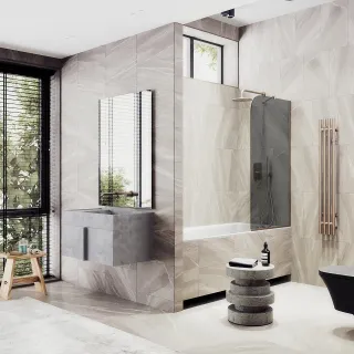 Шторка на ванну MaybahGlass MGV-81-2у 70см бронза