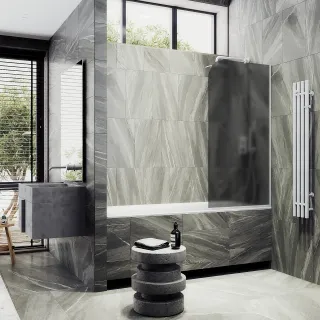 Шторка на ванну MaybahGlass MGV-86-1у 60см белый