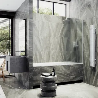 Шторка на ванну MaybahGlass MGV-90-1у 40см белый