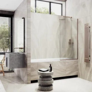 Шторка на ванну MaybahGlass MGV-92-2у 60см бронза