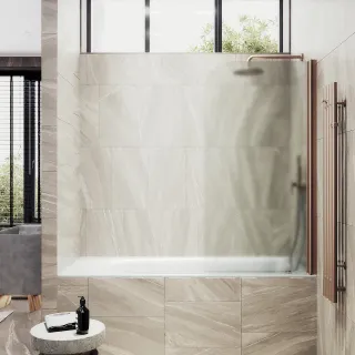 Шторка на ванну MaybahGlass MGV-610-2 50см бронза