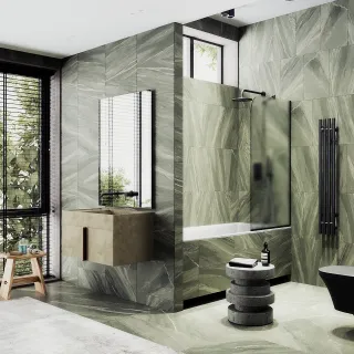 Шторка на ванну MaybahGlass MGV-93-6у 70см чёрный