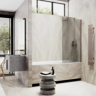 Шторка на ванну MaybahGlass MGV-249-2ш 30см бронза